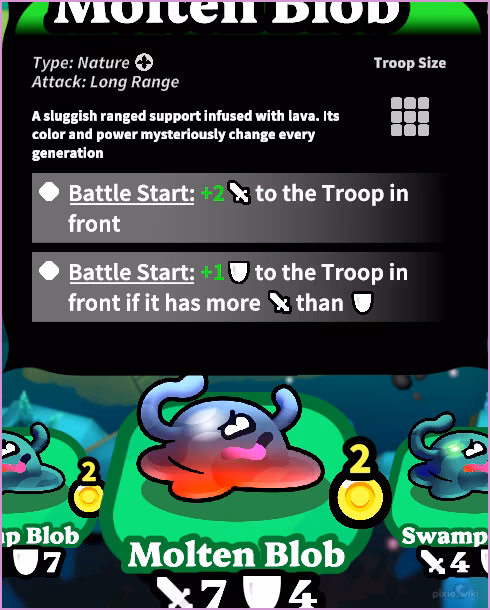 The Molten Blob troop card