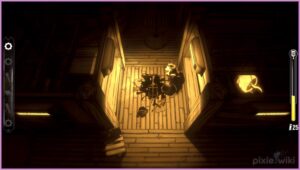 The player fighting a member of the Butcher Gang.