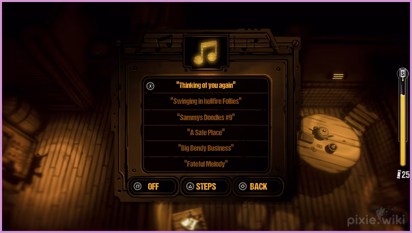 The jukebox in the safehouse where the tunes can be played.