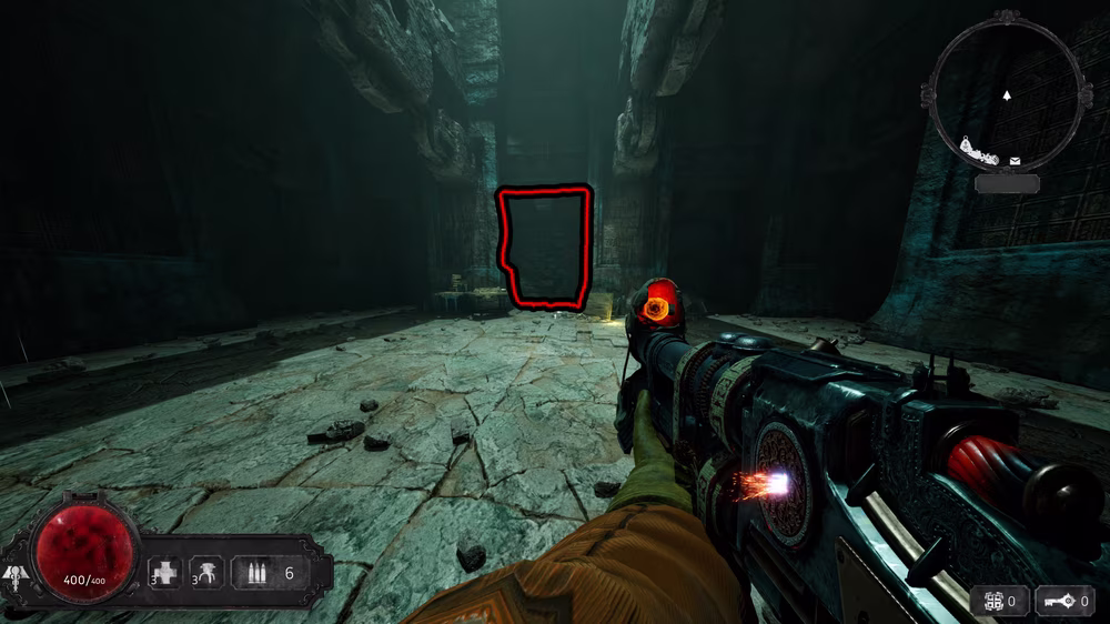 Secret room behind the waterfall along the coastal path to obtain The Aquatic Weapon