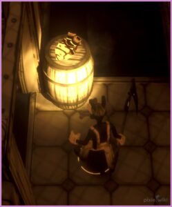 An ink heart collectible on the Abyss floor.