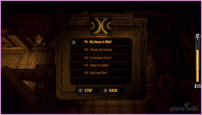 One of Milla's audio tapes found on a dead Boris clone.